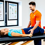 물리치료사와 임상 트레이닝 프로그램 - Modern Physical Therapy Clinic**

A bright, modern physical therapy clinic. A fully clothed physical...